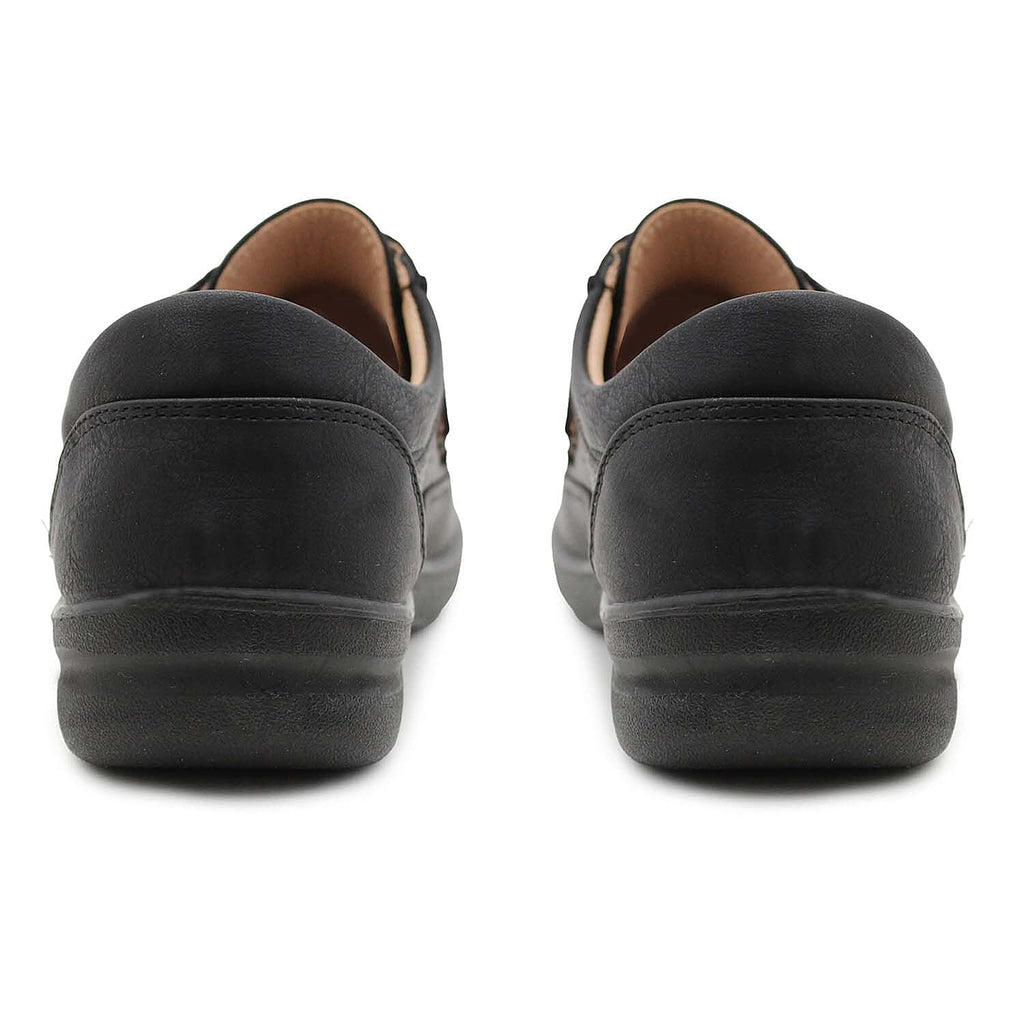Cushion Walk Sophia Ladies Comfort Shoe With Double Touch And Close Fastening And Massage Insock (Size 5) - Black