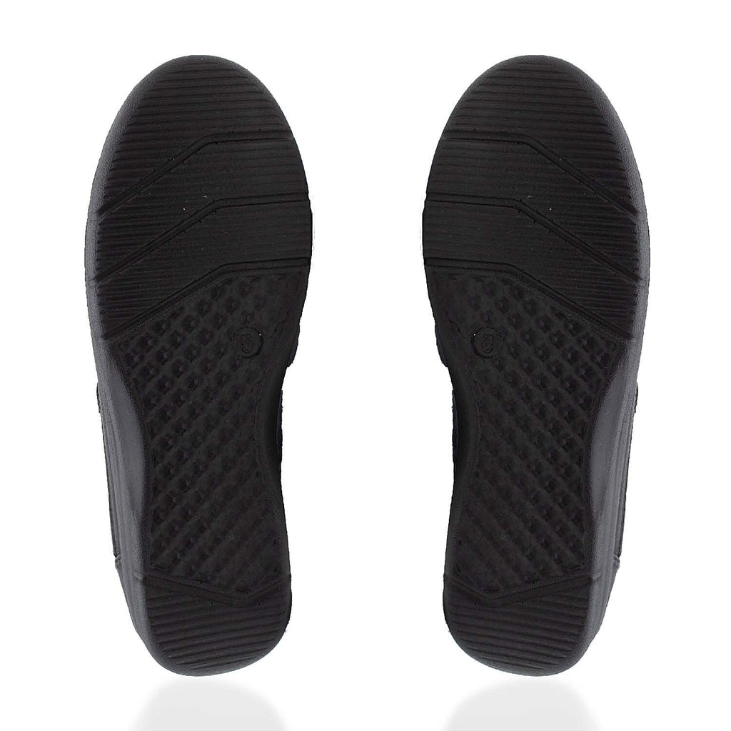 Cushion Walk Sophia Ladies Comfort Shoe With Double Touch And Close Fastening And Massage Insock (Size 6) - Black