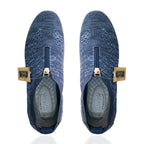 Cushion Walk Steph Lifestyle Collection Classic Stretch Knit Crossover Strap Sandals With Touch And Close Strap And Extra Padding (Size 7) - Navy