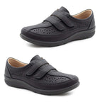 Cushion Walk Sophia Ladies Comfort Shoe With Double Touch And Close Fastening And Massage Insock (Size 8) - Black