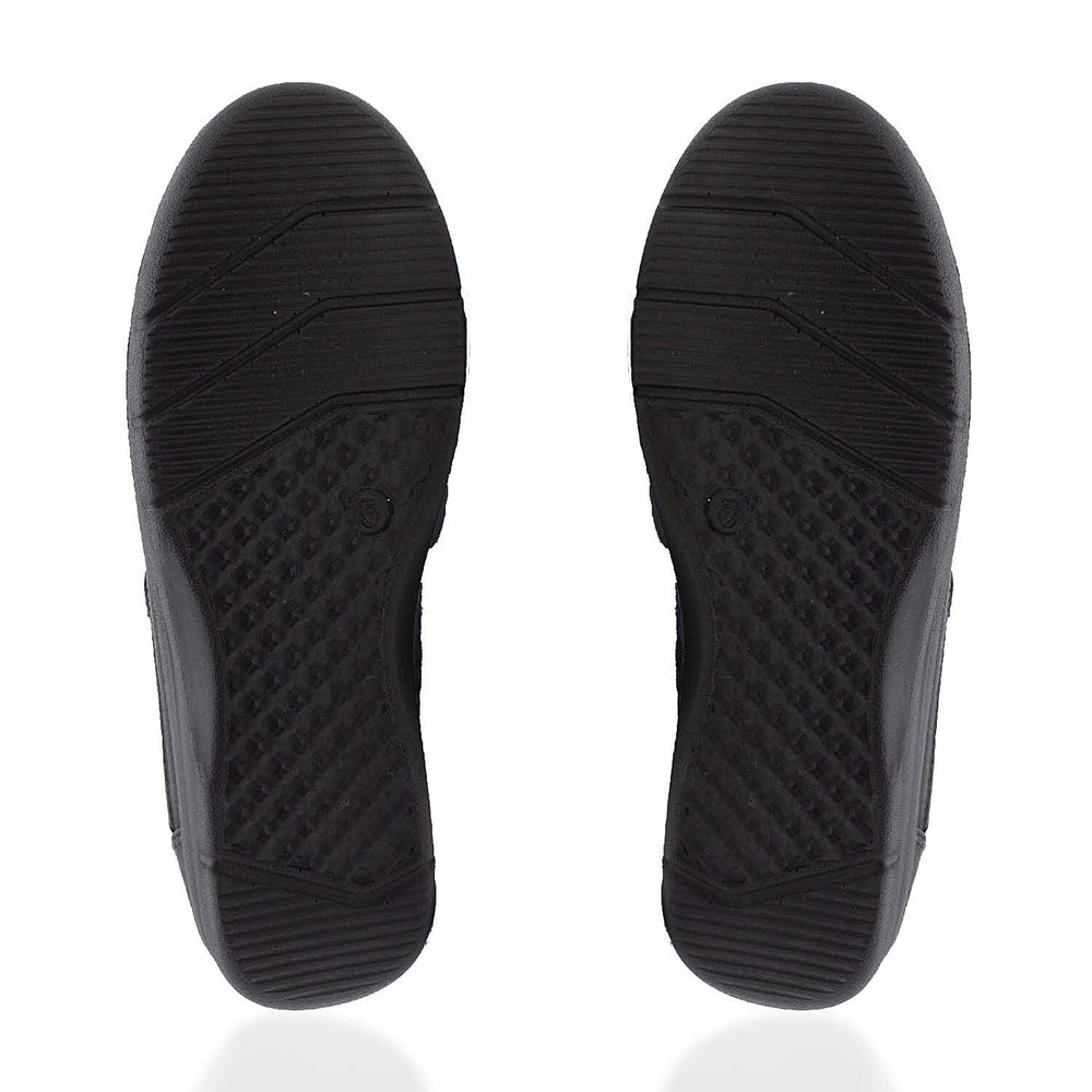 Cushion Walk Sophia Ladies Comfort Shoe With Double Touch And Close Fastening And Massage Insock (Size 8) - Black