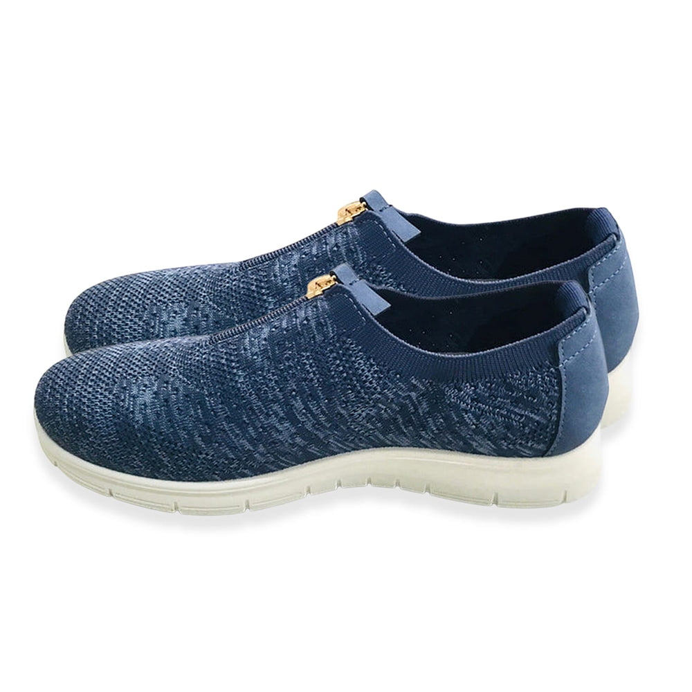 Cushion Walk Steph Lifestyle Collection Classic Stretch Knit Crossover Strap Sandals With Touch And Close Strap And Extra Padding (Size 8) - Navy