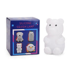 Cute Bear Silicone Color-Changing Rechargeable Night Light - White