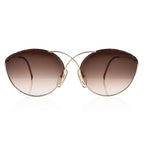 DIOR Ladies Rectangle Decorative Bridge Design Sunglasses - Gold