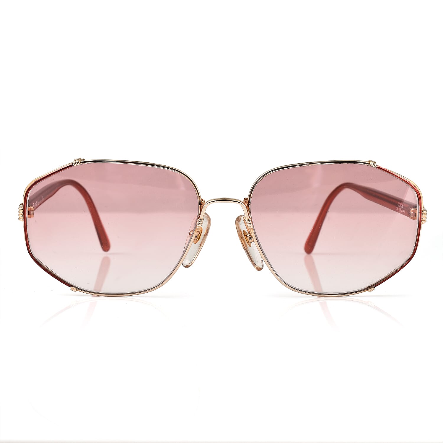 DIOR Ladies Rectangle Metal Sunglasses - Red