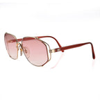 DIOR Ladies Rectangle Metal Sunglasses - Red