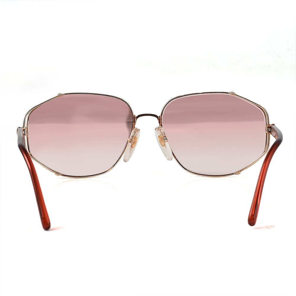 DIOR Ladies Rectangle Metal Sunglasses - Red