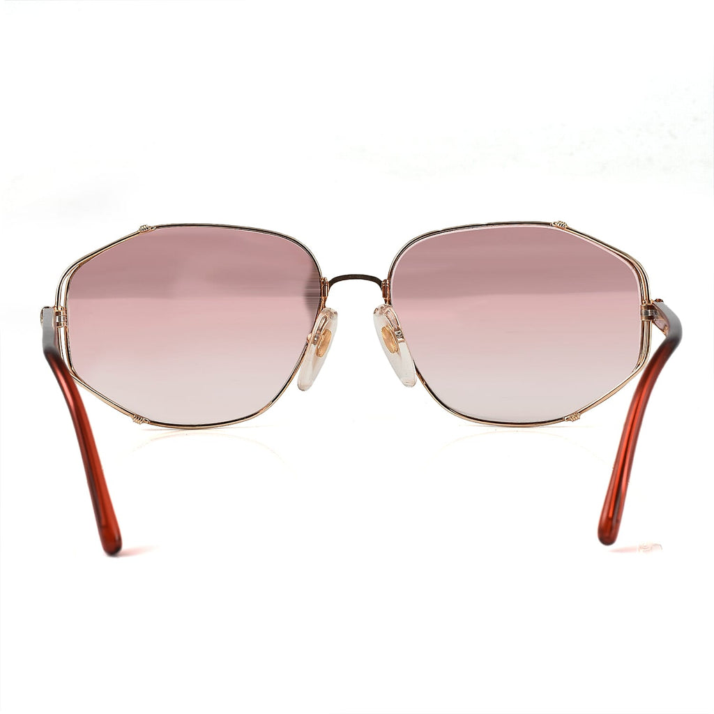 DIOR Ladies Rectangle Metal Sunglasses - Red