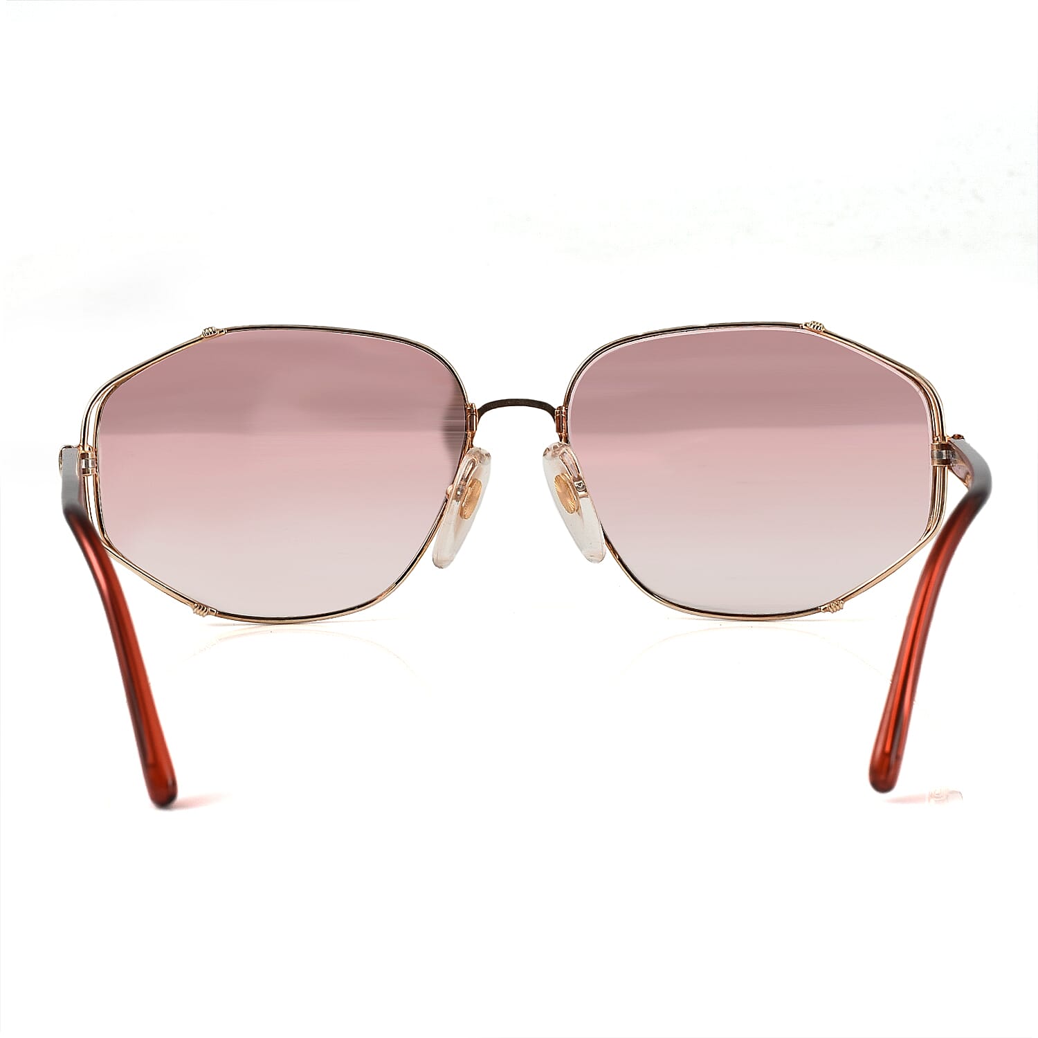 DIOR Ladies Rectangle Metal Sunglasses - Red