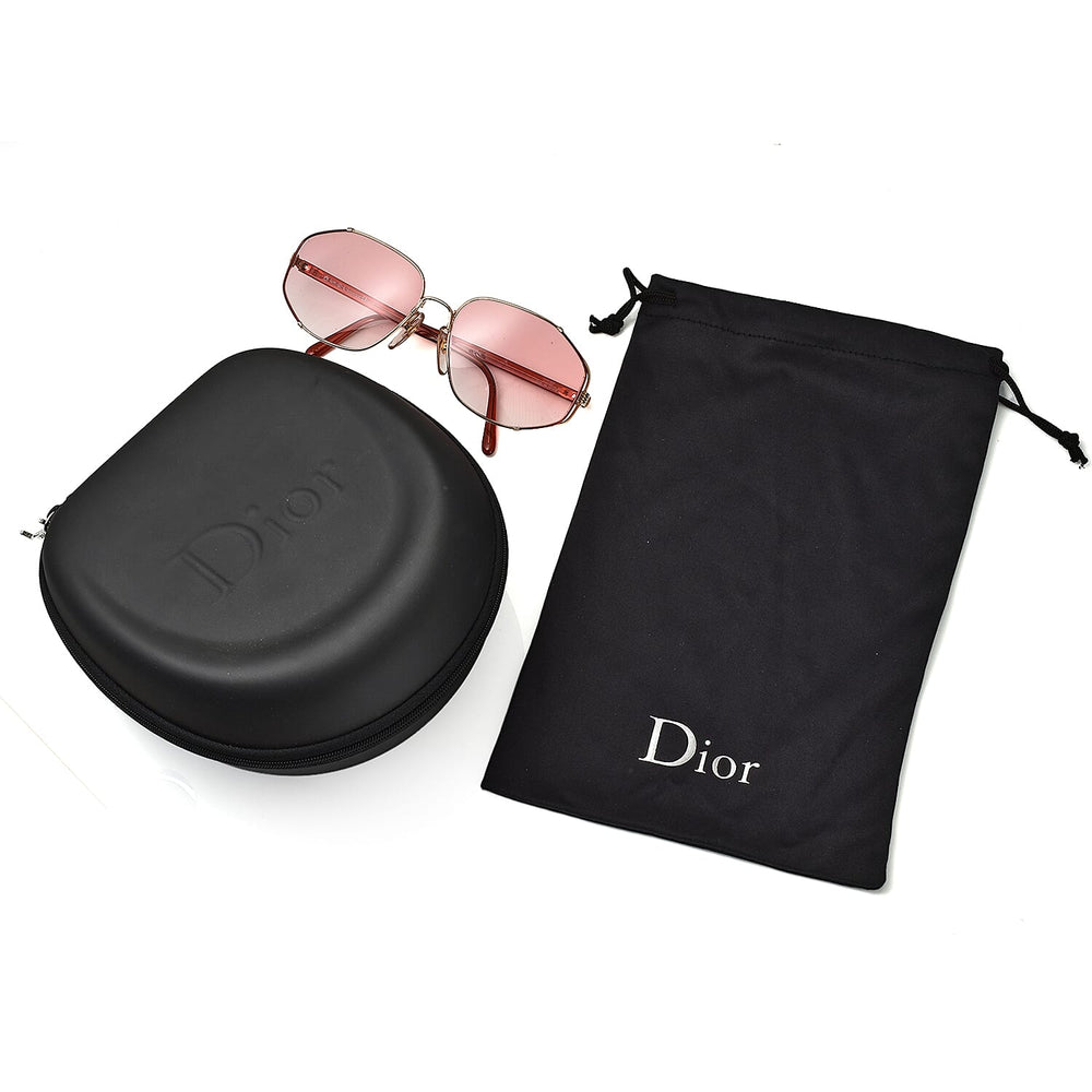 DIOR Ladies Rectangle Metal Sunglasses - Red
