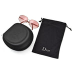 DIOR Ladies Rectangle Metal Sunglasses - Red