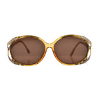 DIOR Ladies Rectangular Sunglasses with Yellow Lenses - Yellow Gold