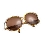 DIOR Ladies Rectangular Sunglasses with Yellow Lenses - Yellow Gold