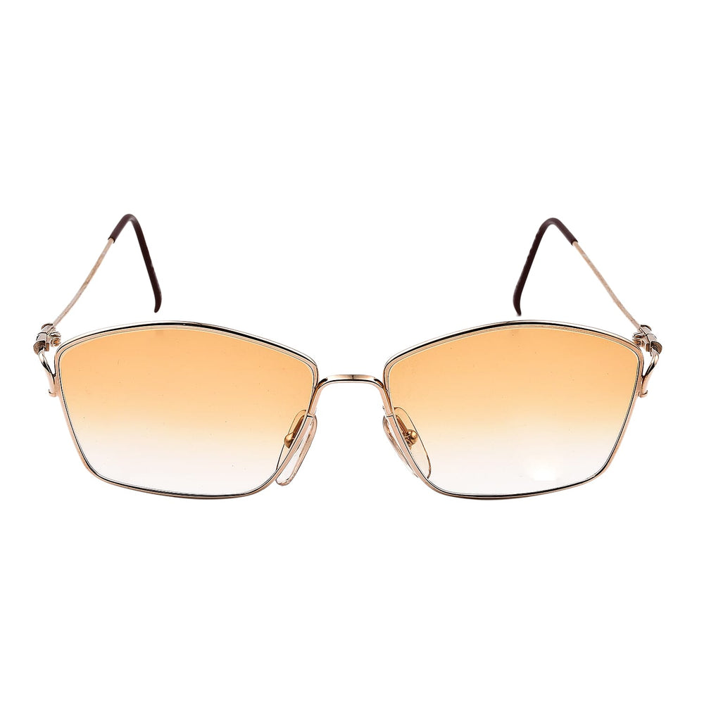 DIOR Rectangle Sunglasses with Yellow Lenses - Gold