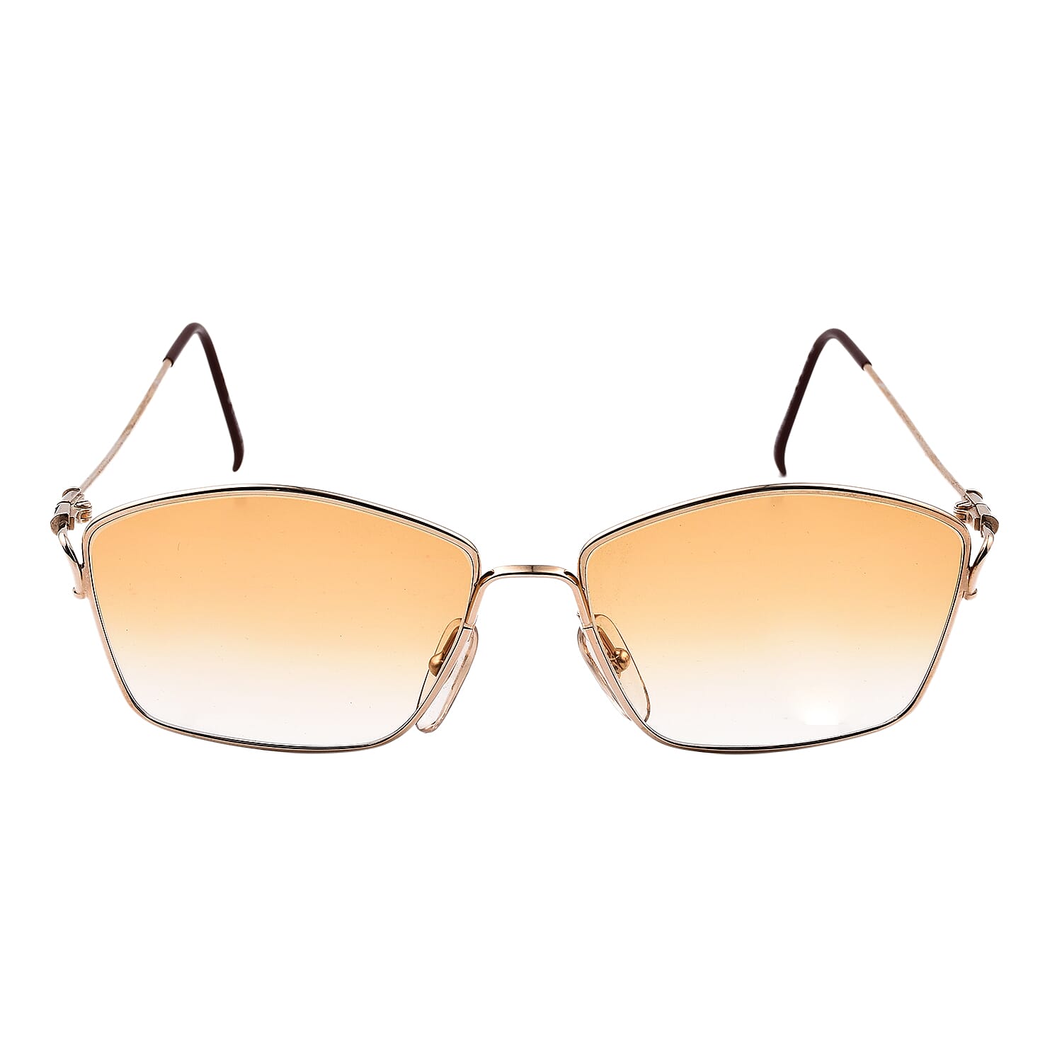 DIOR Rectangle Sunglasses with Yellow Lenses - Gold
