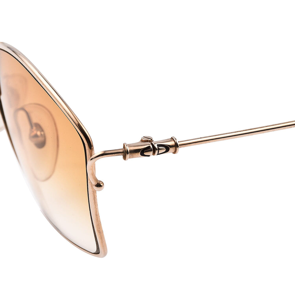DIOR Rectangle Sunglasses with Yellow Lenses - Gold