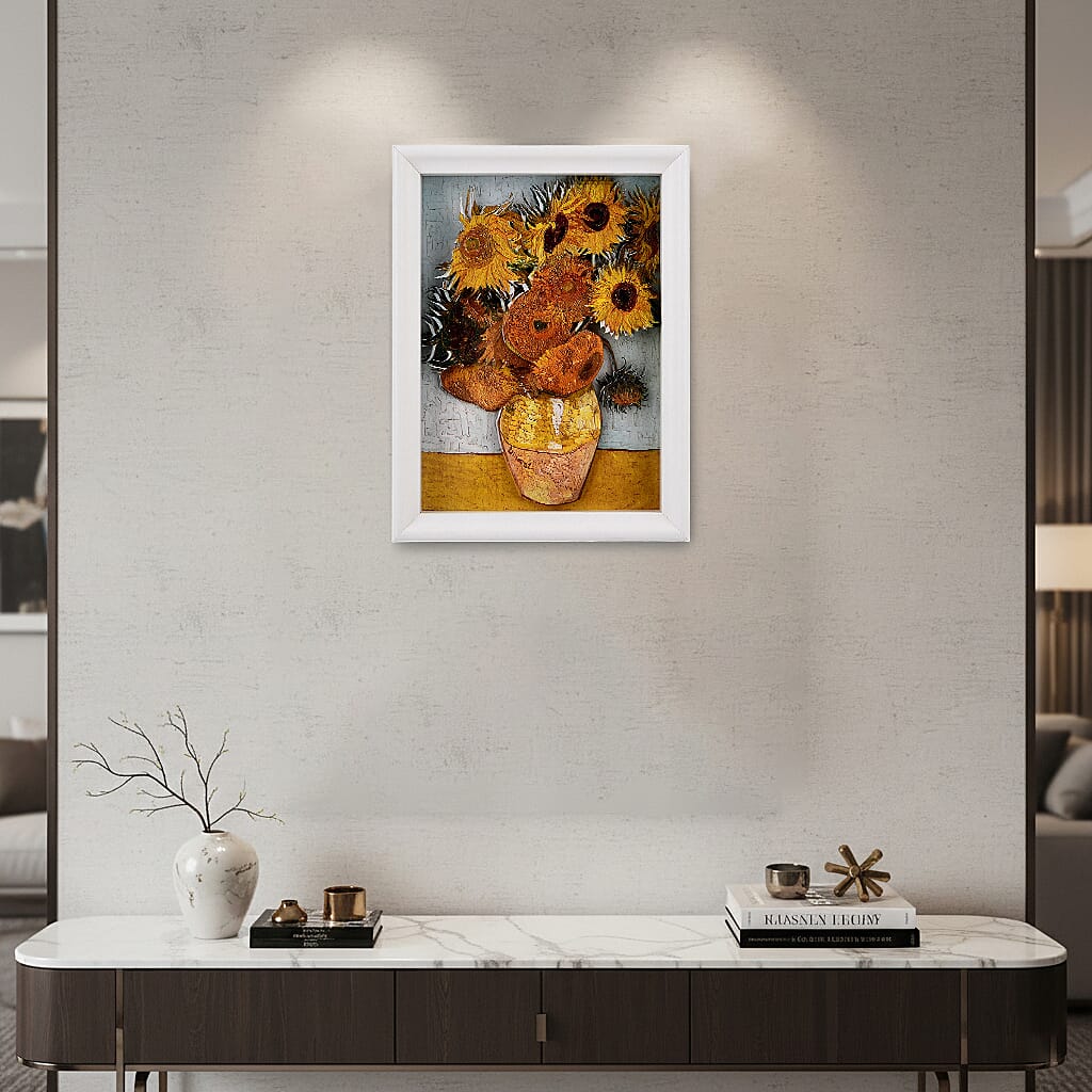 DIY 169-Piece 3D Photo Frame Jigsaw Puzzle - Sunflowers (Vase with Twelve Sunflowers)