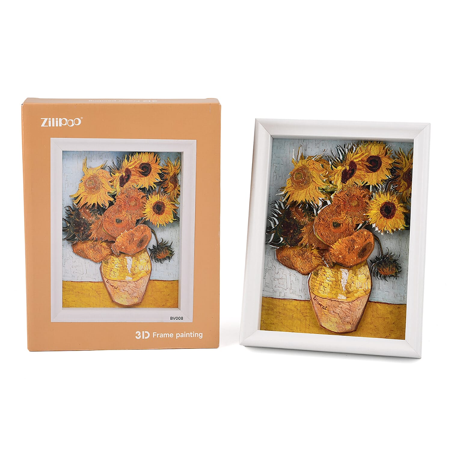 DIY 169-Piece 3D Photo Frame Jigsaw Puzzle - Sunflowers (Vase with Twelve Sunflowers)