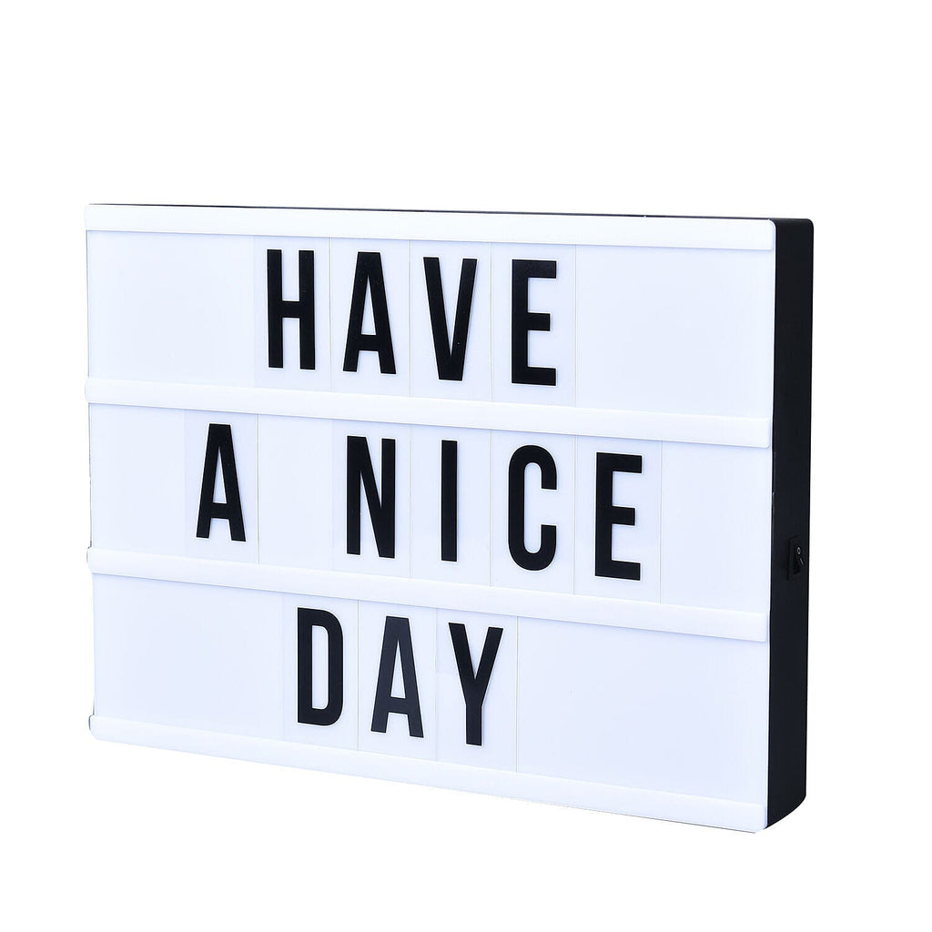 DIY  Cinematic LED Light Box (Size 30x22x4 Cm) - Black - White - (Requires 6AA Batteries - Not Incld)