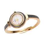 Andre Mouche Swiss Movt. Aura Gold Silverpearl 18K Gold Plated Ladies Bangle Watch