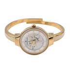 Andre Mouche Swiss Ronda Movement The Gracia Gold White 18K Gold Plated Ladies Bangle Watch (Size 6 - 6.5) in Gold Tone