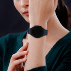 Automatic Round Multifunctional Smartwatch - Steps, Sleep, Heart Rate, Blood, Spo2. with Blue Silicone Strap