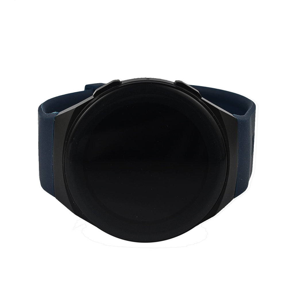 Automatic Round Multifunctional Smartwatch - Steps, Sleep, Heart Rate, Blood, Spo2. with Blue Silicone Strap