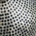 100% Handmade Capiz Circular Round Vase (Size 15x14 Cm) - Blue - White