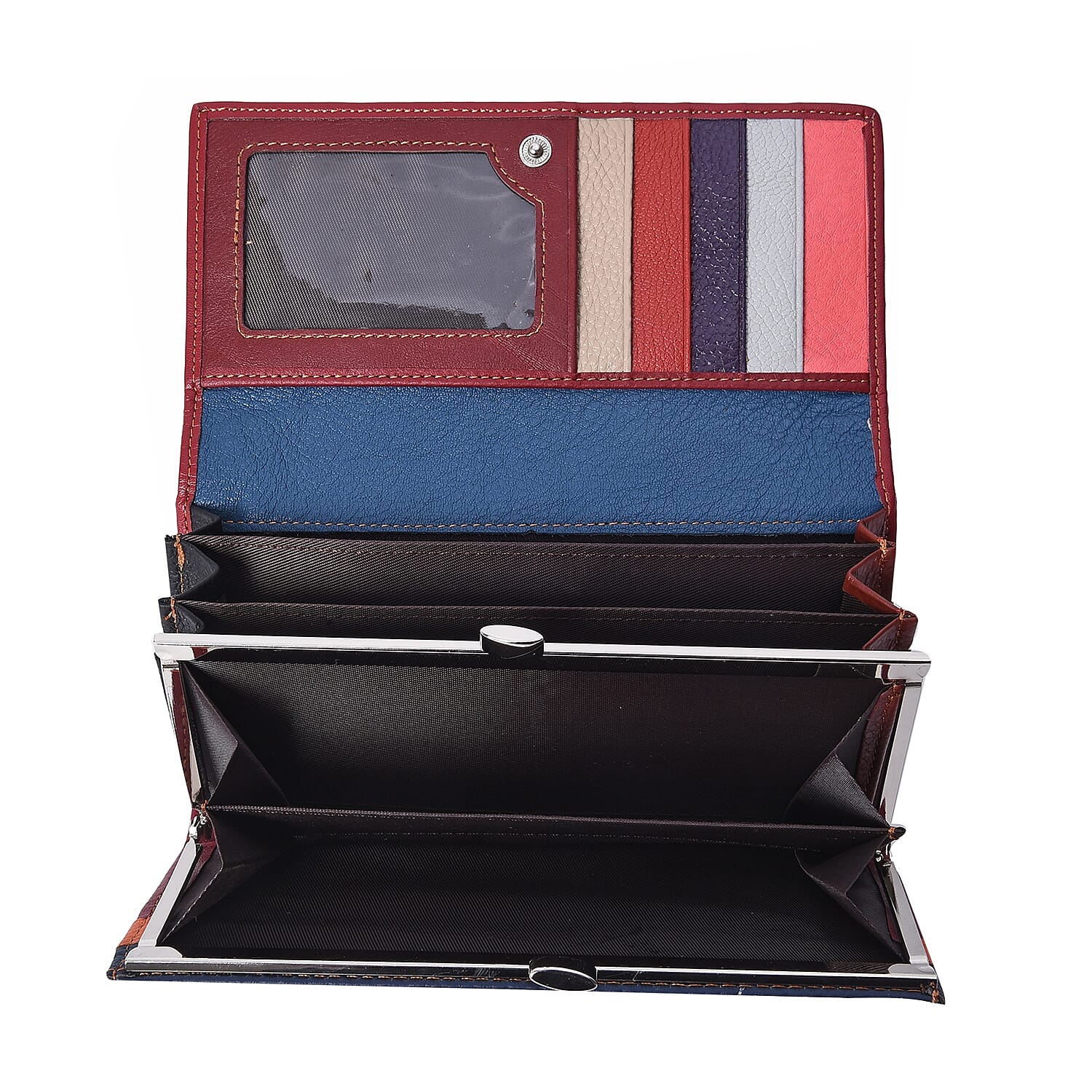 100% Genuine Leather One Time Close Out Deal Multi Colour Wallet (Size 18.5x3x9 Cm) - Croc Embossed