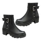 RAVEL Viola Ankle Boots with Inside Zip and Buckle (Size 6) - Black