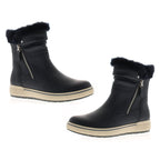 DR KELLER Ladies Gaynor Faux Fur Trim Ankle Boots (Size 5) - Navy