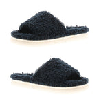 DR KELLER Ladies Faux Fur Slipper (Size - 5-6) - Navy