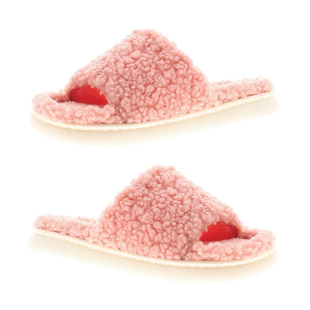 DR KELLER Ladies Faux Fur Slipper (Size - 7-8) - Pink