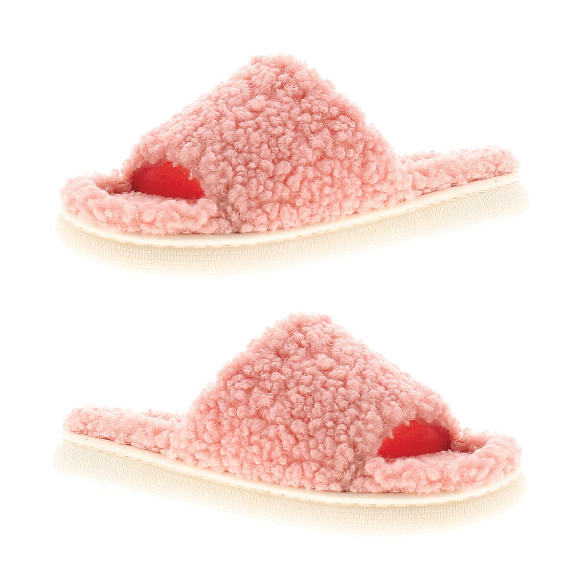 DR KELLER Ladies Faux Fur Slipper (Size - 7-8) - Pink