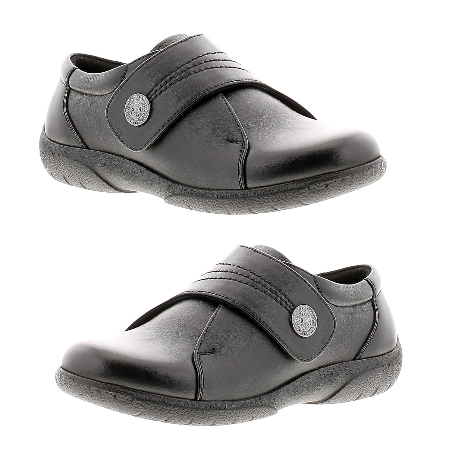DR KELLER Leather One Touch Comfort Fit Shoes (Size 4) - Black