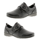 DR KELLER - FREYA Touch Fasten Buckle Shoes (Size 6) - Black