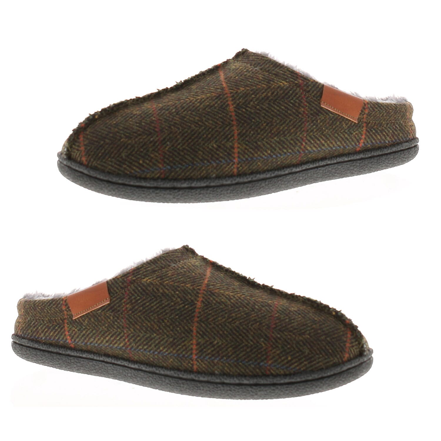 DR KELLER Mens Slipper (Size 10) - Green Check