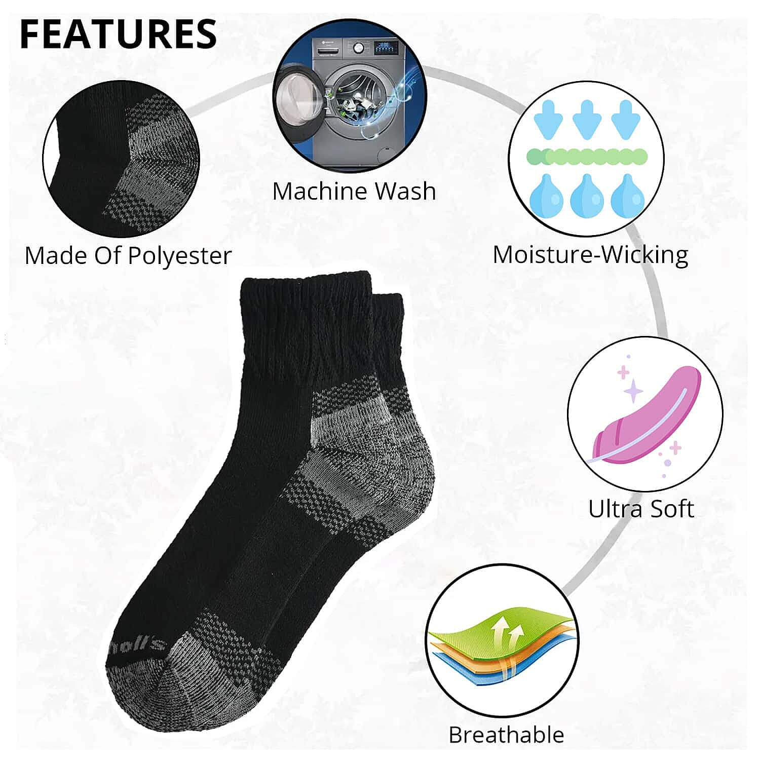 Dr. Scholls Womens Advance Relief Ankle Socks 2x Pair (Size 4-10)