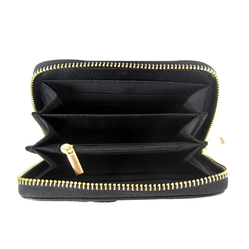 Mothers Day Gift Idea - Daliah Rose Printed Short Wallet - Black