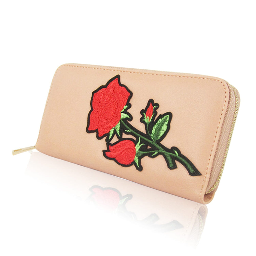 Leatherette Daliah Rose Purse Long - Light Pink