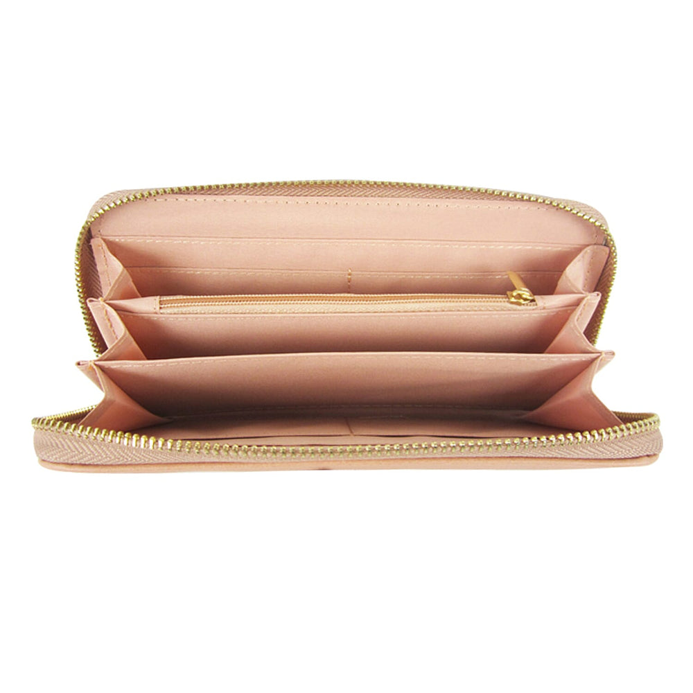 Leatherette Daliah Rose Purse Long - Light Pink