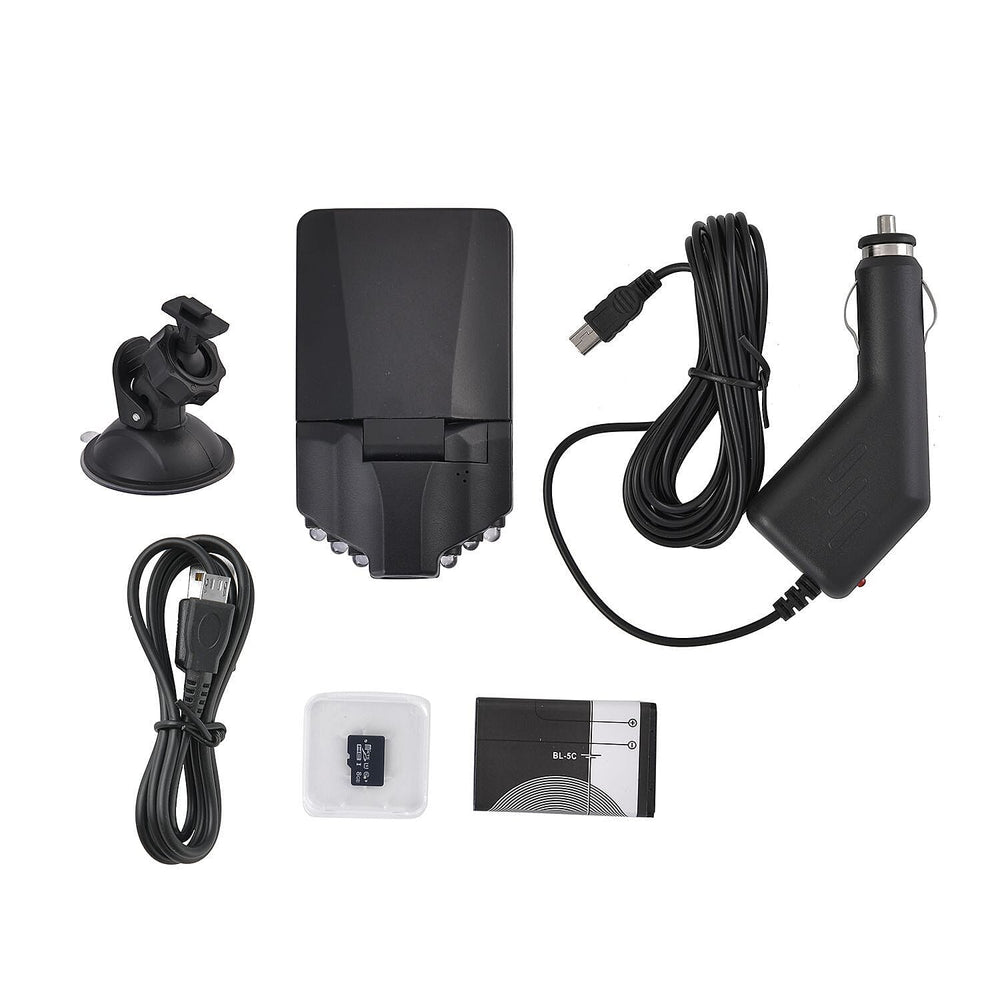 Dash Cam Plus with Foldable Screen - 8GB Memory Card, Playback Crystal-Clear Video,Loop Recording and Enhanced Night Vision.(Small Size 10x9x6 cm) - Black