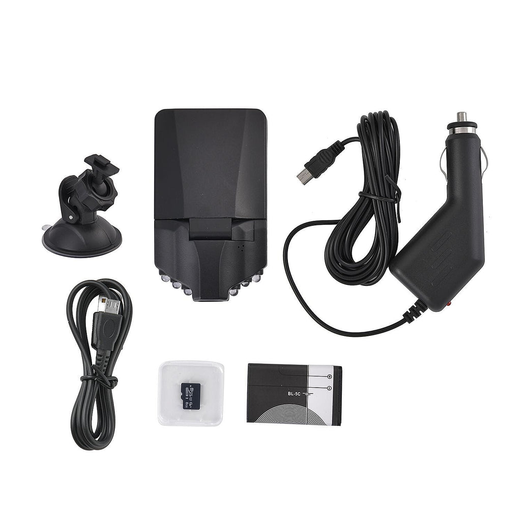 Dash Cam Plus with Foldable Screen - 8GB Memory Card, Playback Crystal-Clear Video,Loop Recording and Enhanced Night Vision.(Small Size 10x9x6 cm) - Black