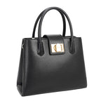 David Jones Classic Satchel Handbag with Top Handle - Black