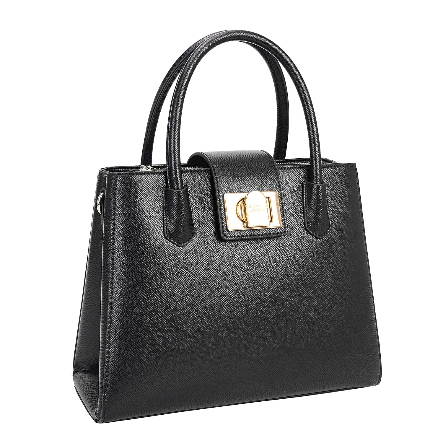 David Jones Classic Satchel Handbag with Top Handle - Black