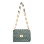 David Jones Elegant Quilted Shoulder Bag - Green