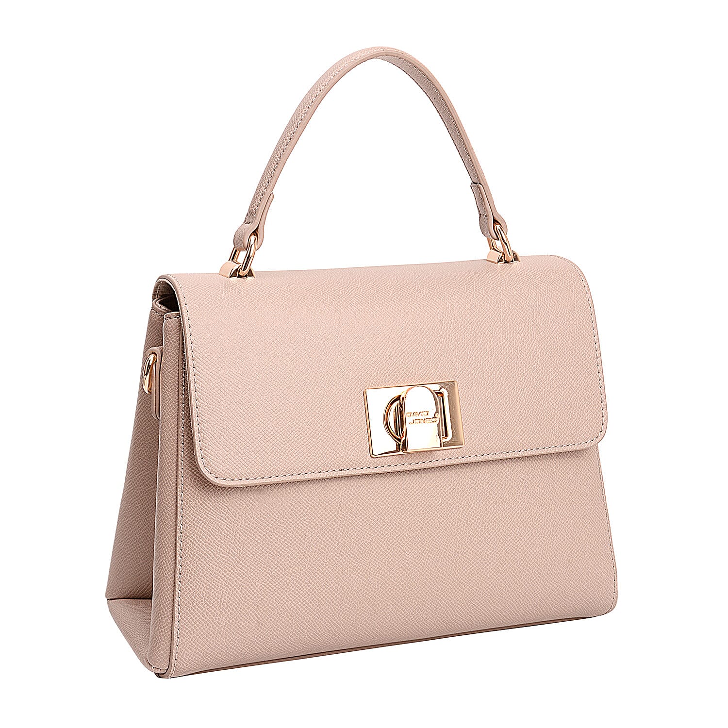 BRAND NEW LAUNCH - - David Jones Womens Elegant Flap Closure Handbag with Top Handle - Dusty Pink