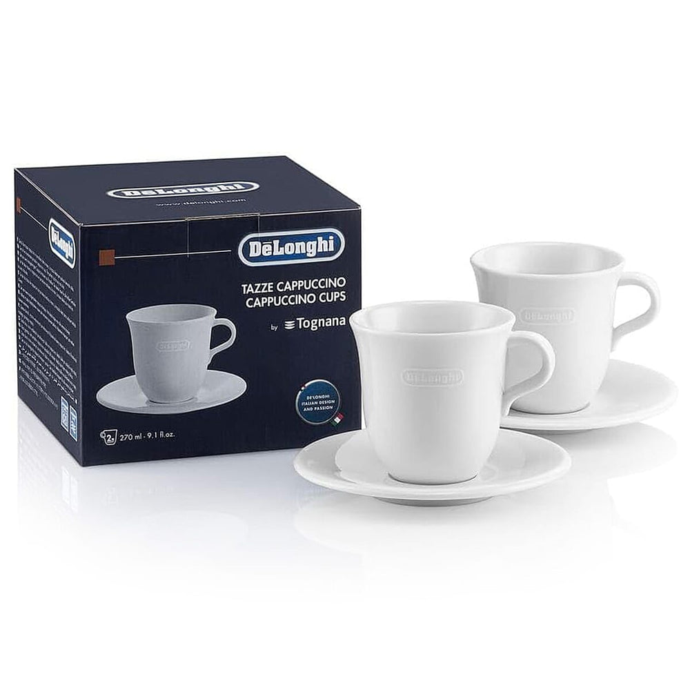 DeLonghi 2 Piece Porcelain Handmade Cappuccino Cups - 270ml