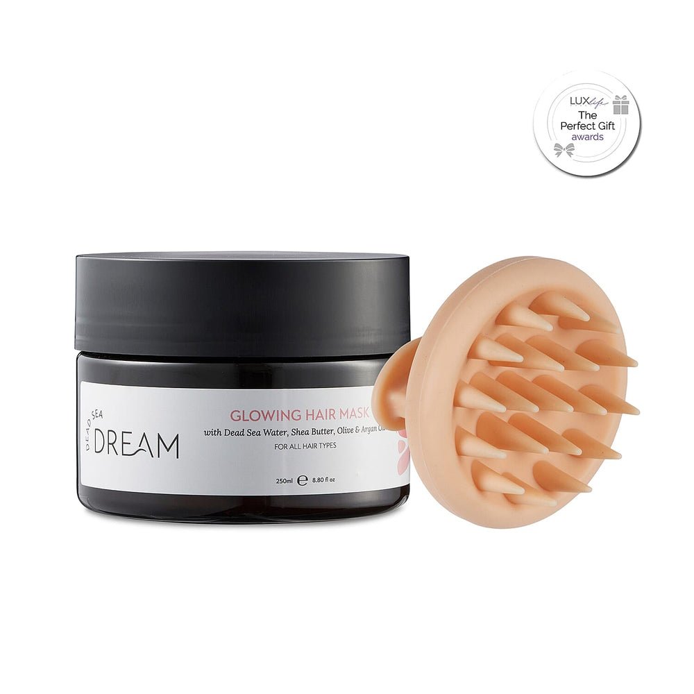 Dead Sea Dream Healthy Hair & Scalp Set (Includes Glowing Hair Mask 250ml & Scalp Massager)