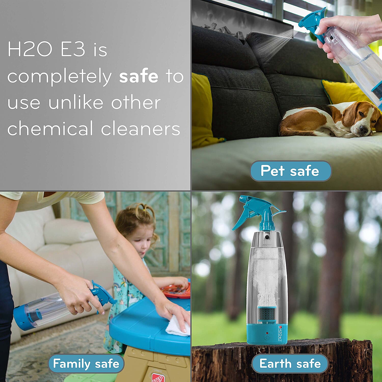 H20 E3 Multi-Purpose Cleaning Kit with Mop and Replacement Floor Cloth